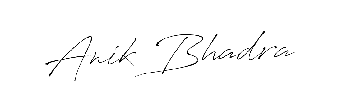 How to make Anik Bhadra signature? Antro_Vectra is a professional autograph style. Create handwritten signature for Anik Bhadra name. Anik Bhadra signature style 6 images and pictures png