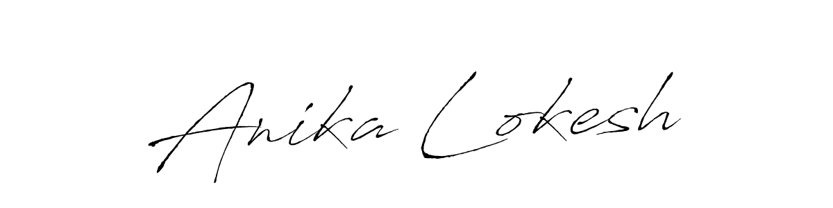 Anika Lokesh stylish signature style. Best Handwritten Sign (Antro_Vectra) for my name. Handwritten Signature Collection Ideas for my name Anika Lokesh. Anika Lokesh signature style 6 images and pictures png