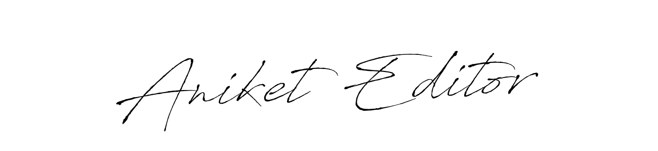 How to make Aniket Editor name signature. Use Antro_Vectra style for creating short signs online. This is the latest handwritten sign. Aniket Editor signature style 6 images and pictures png