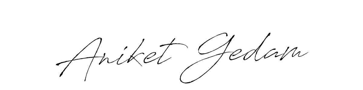 How to make Aniket Gedam signature? Antro_Vectra is a professional autograph style. Create handwritten signature for Aniket Gedam name. Aniket Gedam signature style 6 images and pictures png