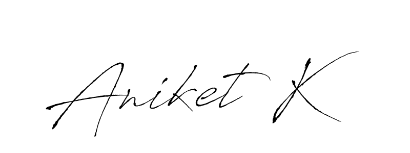 It looks lik you need a new signature style for name Aniket K. Design unique handwritten (Antro_Vectra) signature with our free signature maker in just a few clicks. Aniket K signature style 6 images and pictures png