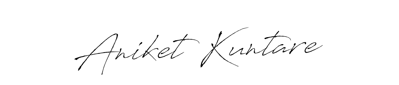 How to make Aniket Kuntare name signature. Use Antro_Vectra style for creating short signs online. This is the latest handwritten sign. Aniket Kuntare signature style 6 images and pictures png