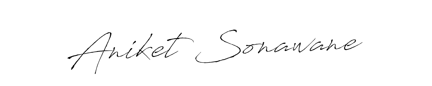 How to make Aniket Sonawane signature? Antro_Vectra is a professional autograph style. Create handwritten signature for Aniket Sonawane name. Aniket Sonawane signature style 6 images and pictures png