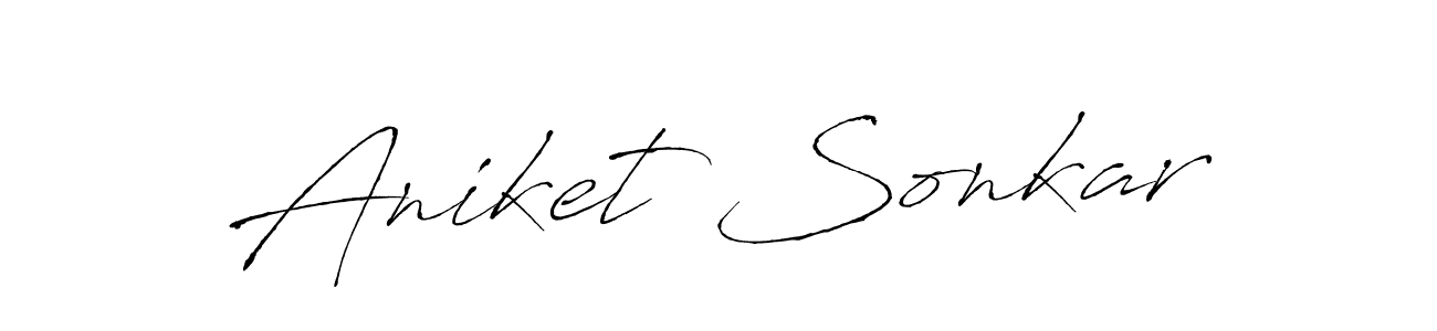 Make a beautiful signature design for name Aniket Sonkar. With this signature (Antro_Vectra) style, you can create a handwritten signature for free. Aniket Sonkar signature style 6 images and pictures png