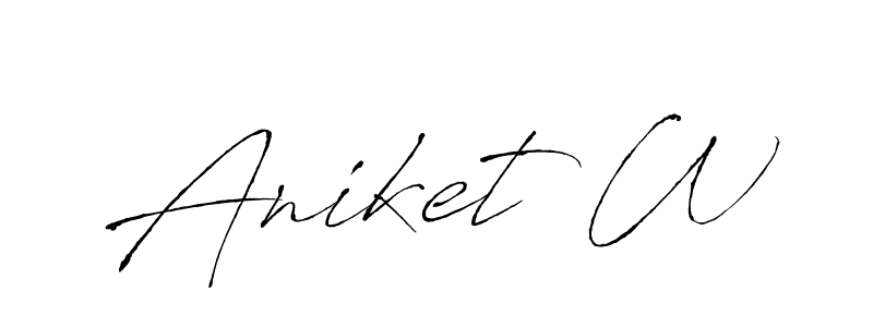 This is the best signature style for the Aniket W name. Also you like these signature font (Antro_Vectra). Mix name signature. Aniket W signature style 6 images and pictures png