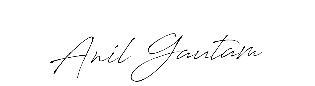 How to make Anil Gautam name signature. Use Antro_Vectra style for creating short signs online. This is the latest handwritten sign. Anil Gautam signature style 6 images and pictures png