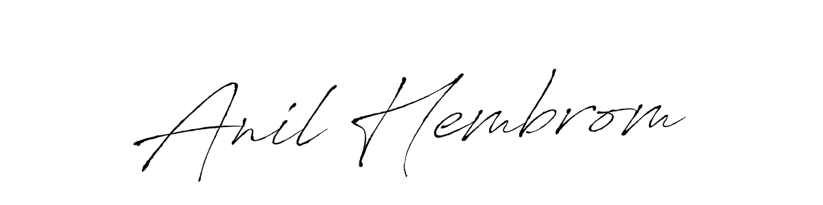 You can use this online signature creator to create a handwritten signature for the name Anil Hembrom. This is the best online autograph maker. Anil Hembrom signature style 6 images and pictures png