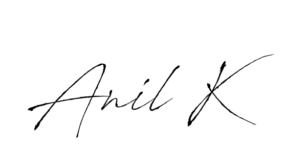 How to make Anil K signature? Antro_Vectra is a professional autograph style. Create handwritten signature for Anil K name. Anil K signature style 6 images and pictures png