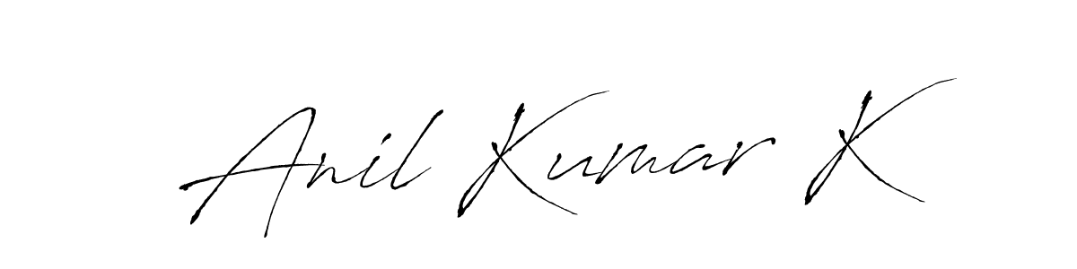 Use a signature maker to create a handwritten signature online. With this signature software, you can design (Antro_Vectra) your own signature for name Anil Kumar K. Anil Kumar K signature style 6 images and pictures png