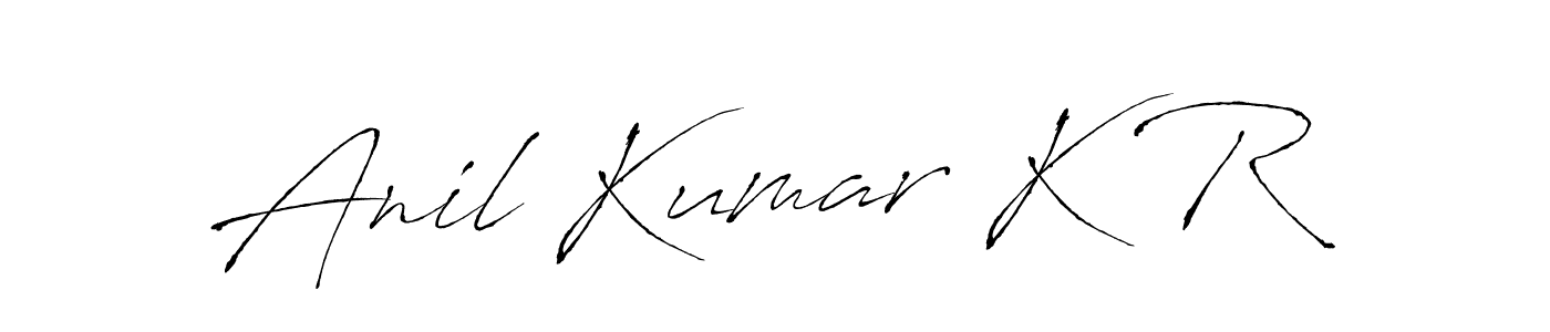 Make a beautiful signature design for name Anil Kumar K R. With this signature (Antro_Vectra) style, you can create a handwritten signature for free. Anil Kumar K R signature style 6 images and pictures png