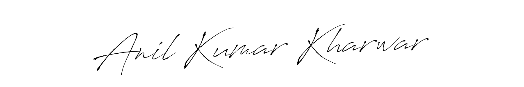 How to make Anil Kumar Kharwar name signature. Use Antro_Vectra style for creating short signs online. This is the latest handwritten sign. Anil Kumar Kharwar signature style 6 images and pictures png