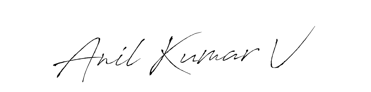 Also we have Anil Kumar V name is the best signature style. Create professional handwritten signature collection using Antro_Vectra autograph style. Anil Kumar V signature style 6 images and pictures png