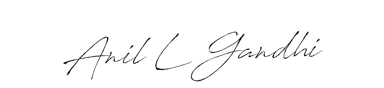 Create a beautiful signature design for name Anil L Gandhi. With this signature (Antro_Vectra) fonts, you can make a handwritten signature for free. Anil L Gandhi signature style 6 images and pictures png