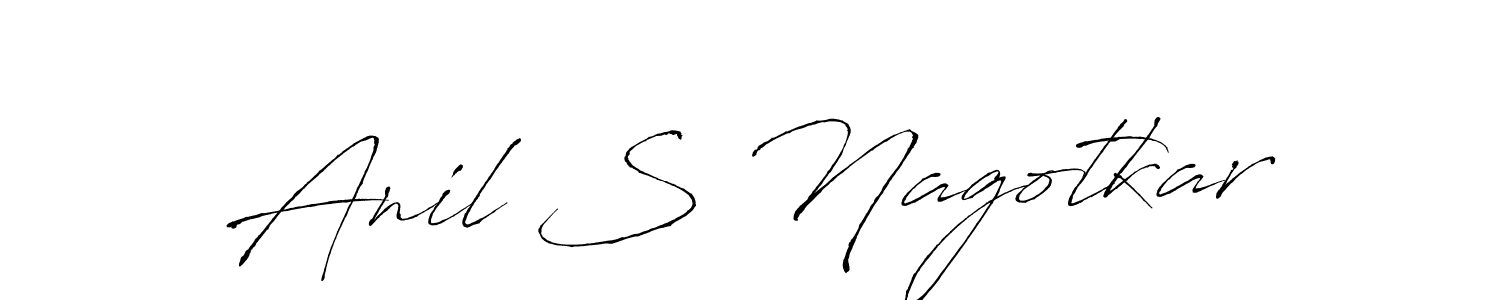 It looks lik you need a new signature style for name Anil S Nagotkar. Design unique handwritten (Antro_Vectra) signature with our free signature maker in just a few clicks. Anil S Nagotkar signature style 6 images and pictures png
