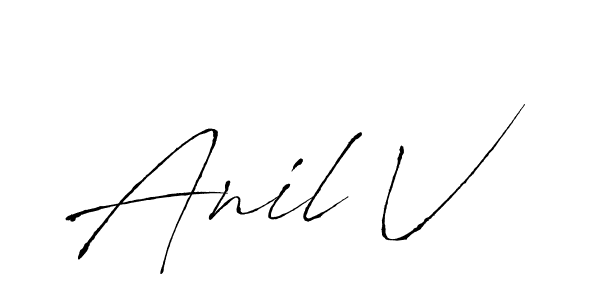 It looks lik you need a new signature style for name Anil V. Design unique handwritten (Antro_Vectra) signature with our free signature maker in just a few clicks. Anil V signature style 6 images and pictures png