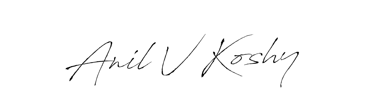 Similarly Antro_Vectra is the best handwritten signature design. Signature creator online .You can use it as an online autograph creator for name Anil V Koshy. Anil V Koshy signature style 6 images and pictures png