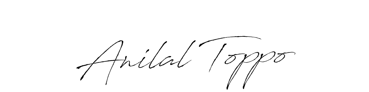 How to make Anilal Toppo name signature. Use Antro_Vectra style for creating short signs online. This is the latest handwritten sign. Anilal Toppo signature style 6 images and pictures png