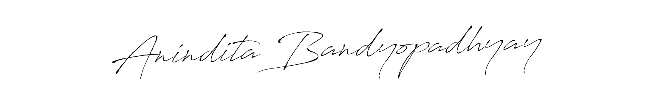 How to make Anindita Bandyopadhyay name signature. Use Antro_Vectra style for creating short signs online. This is the latest handwritten sign. Anindita Bandyopadhyay signature style 6 images and pictures png