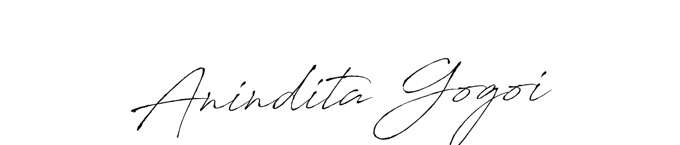 How to make Anindita Gogoi name signature. Use Antro_Vectra style for creating short signs online. This is the latest handwritten sign. Anindita Gogoi signature style 6 images and pictures png