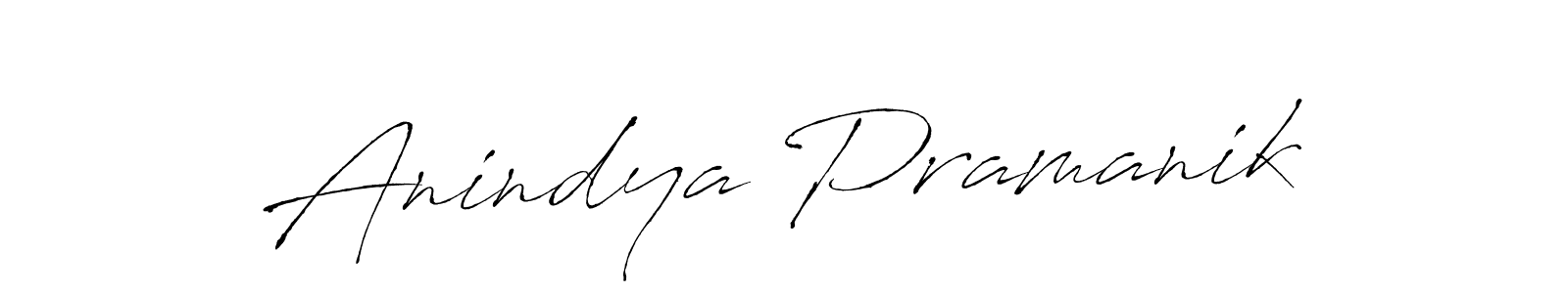 How to make Anindya Pramanik name signature. Use Antro_Vectra style for creating short signs online. This is the latest handwritten sign. Anindya Pramanik signature style 6 images and pictures png