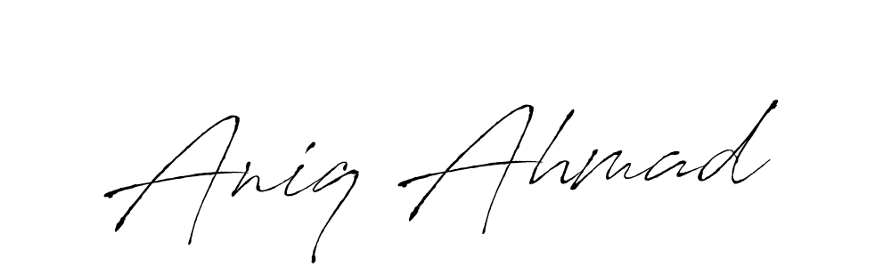 Similarly Antro_Vectra is the best handwritten signature design. Signature creator online .You can use it as an online autograph creator for name Aniq Ahmad. Aniq Ahmad signature style 6 images and pictures png