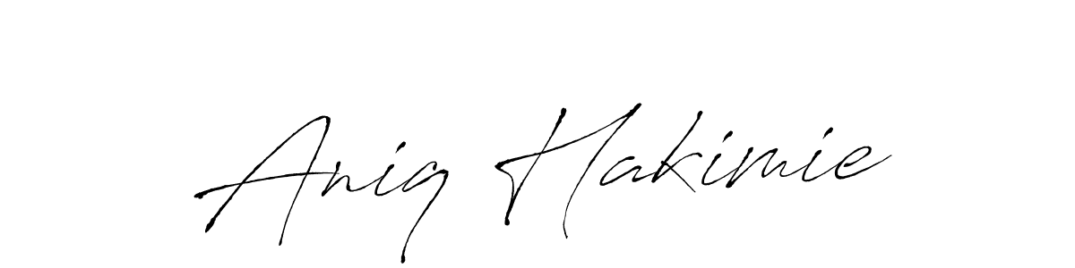 Similarly Antro_Vectra is the best handwritten signature design. Signature creator online .You can use it as an online autograph creator for name Aniq Hakimie. Aniq Hakimie signature style 6 images and pictures png