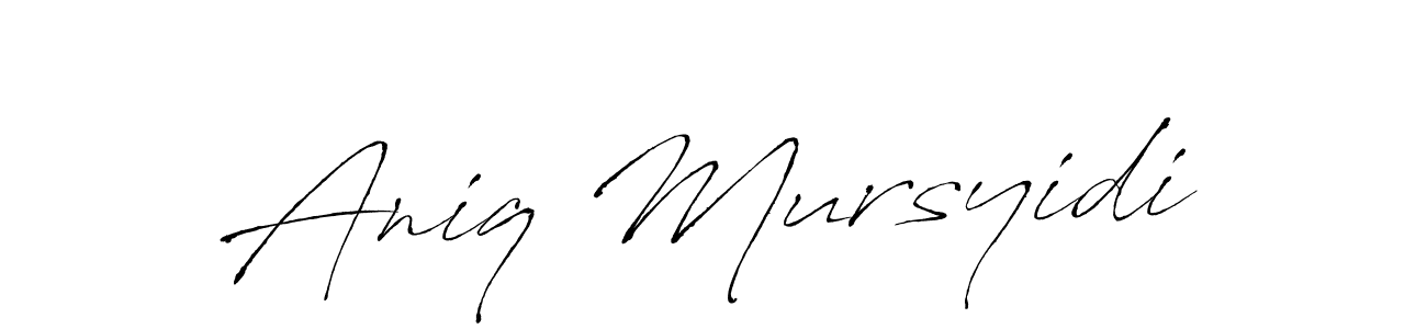 This is the best signature style for the Aniq Mursyidi name. Also you like these signature font (Antro_Vectra). Mix name signature. Aniq Mursyidi signature style 6 images and pictures png