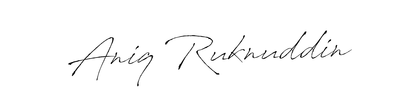 You can use this online signature creator to create a handwritten signature for the name Aniq Ruknuddin. This is the best online autograph maker. Aniq Ruknuddin signature style 6 images and pictures png