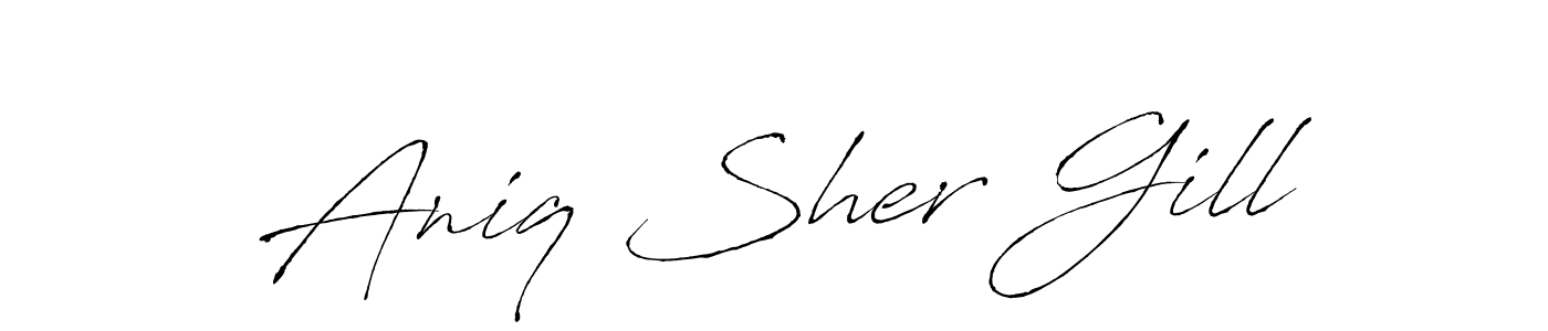 Make a beautiful signature design for name Aniq Sher Gill. Use this online signature maker to create a handwritten signature for free. Aniq Sher Gill signature style 6 images and pictures png