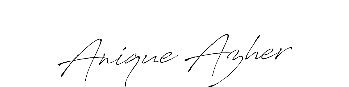 Anique Azher stylish signature style. Best Handwritten Sign (Antro_Vectra) for my name. Handwritten Signature Collection Ideas for my name Anique Azher. Anique Azher signature style 6 images and pictures png