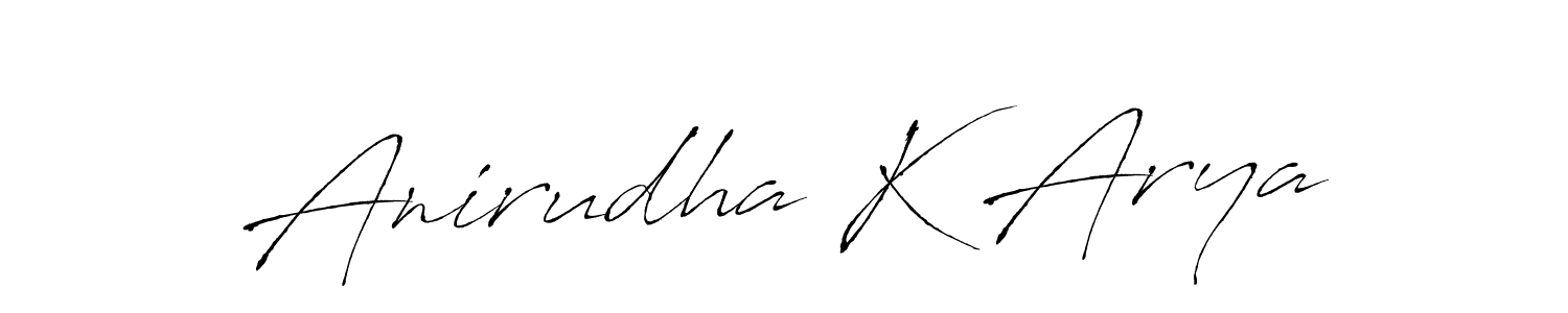 Antro_Vectra is a professional signature style that is perfect for those who want to add a touch of class to their signature. It is also a great choice for those who want to make their signature more unique. Get Anirudha K Arya name to fancy signature for free. Anirudha K Arya signature style 6 images and pictures png
