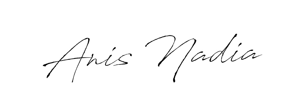 How to make Anis Nadia name signature. Use Antro_Vectra style for creating short signs online. This is the latest handwritten sign. Anis Nadia signature style 6 images and pictures png