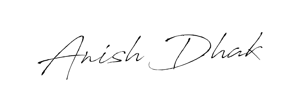 Make a beautiful signature design for name Anish Dhak. With this signature (Antro_Vectra) style, you can create a handwritten signature for free. Anish Dhak signature style 6 images and pictures png