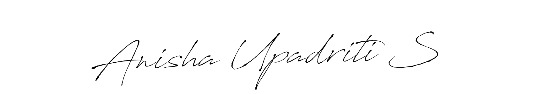 Make a beautiful signature design for name Anisha Upadriti S. Use this online signature maker to create a handwritten signature for free. Anisha Upadriti S signature style 6 images and pictures png