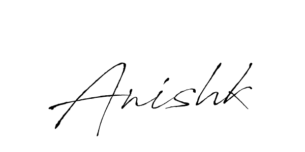 How to make Anishk signature? Antro_Vectra is a professional autograph style. Create handwritten signature for Anishk name. Anishk signature style 6 images and pictures png