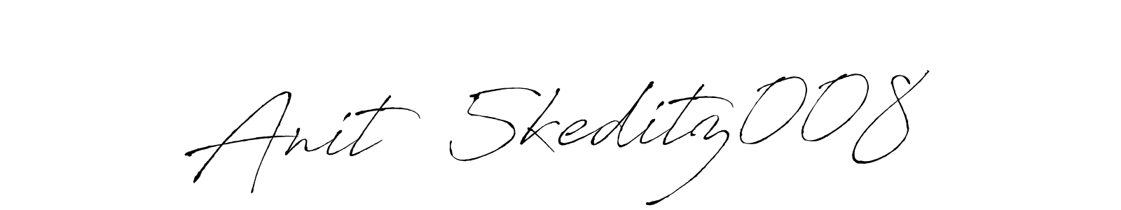 The best way (Antro_Vectra) to make a short signature is to pick only two or three words in your name. The name Anit  5keditz008 include a total of six letters. For converting this name. Anit  5keditz008 signature style 6 images and pictures png