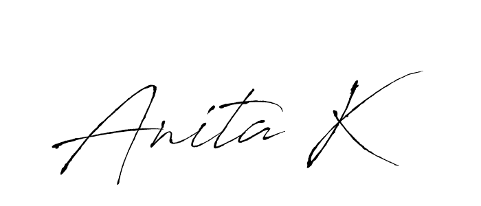 Anita K stylish signature style. Best Handwritten Sign (Antro_Vectra) for my name. Handwritten Signature Collection Ideas for my name Anita K. Anita K signature style 6 images and pictures png