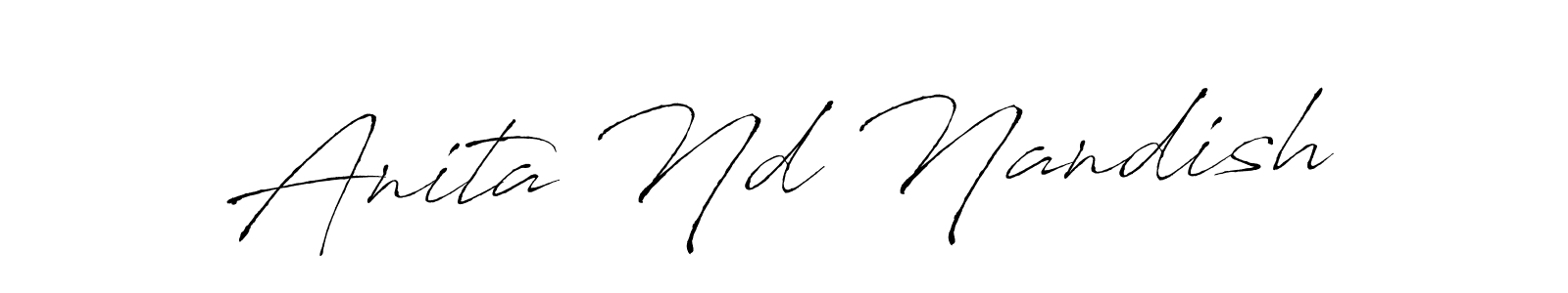 This is the best signature style for the Anita Nd Nandish name. Also you like these signature font (Antro_Vectra). Mix name signature. Anita Nd Nandish signature style 6 images and pictures png