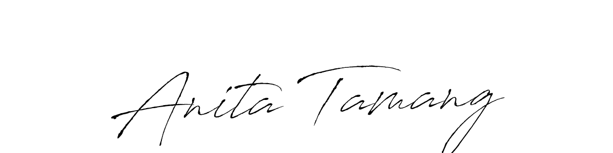 The best way (Antro_Vectra) to make a short signature is to pick only two or three words in your name. The name Anita Tamang include a total of six letters. For converting this name. Anita Tamang signature style 6 images and pictures png