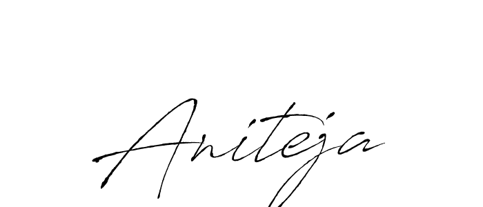 How to make Aniteja signature? Antro_Vectra is a professional autograph style. Create handwritten signature for Aniteja name. Aniteja signature style 6 images and pictures png