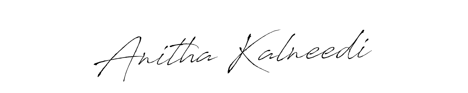 The best way (Antro_Vectra) to make a short signature is to pick only two or three words in your name. The name Anitha Kalneedi include a total of six letters. For converting this name. Anitha Kalneedi signature style 6 images and pictures png