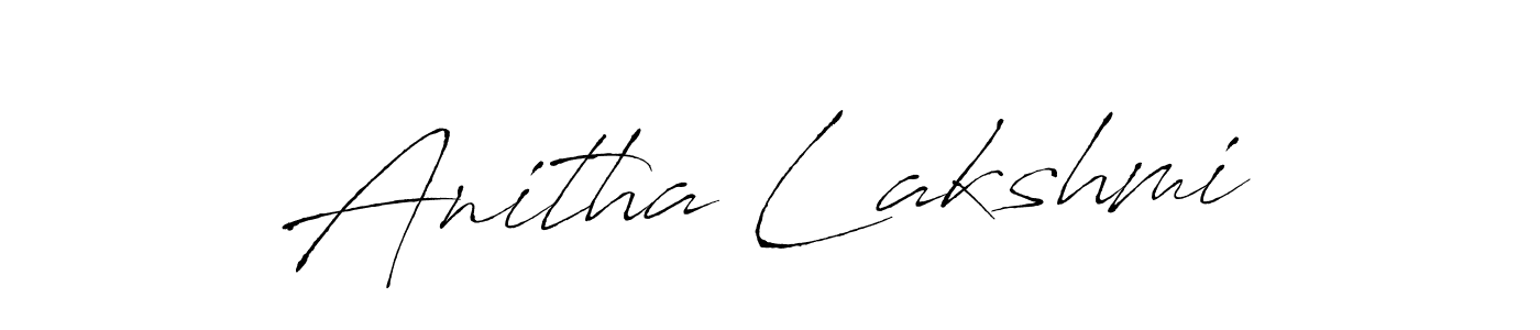 Antro_Vectra is a professional signature style that is perfect for those who want to add a touch of class to their signature. It is also a great choice for those who want to make their signature more unique. Get Anitha Lakshmi name to fancy signature for free. Anitha Lakshmi signature style 6 images and pictures png