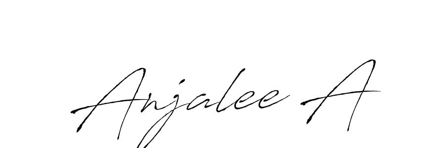 How to make Anjalee A name signature. Use Antro_Vectra style for creating short signs online. This is the latest handwritten sign. Anjalee A signature style 6 images and pictures png