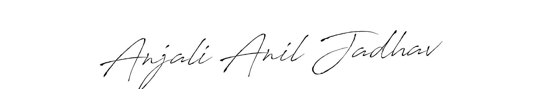 How to make Anjali Anil Jadhav name signature. Use Antro_Vectra style for creating short signs online. This is the latest handwritten sign. Anjali Anil Jadhav signature style 6 images and pictures png