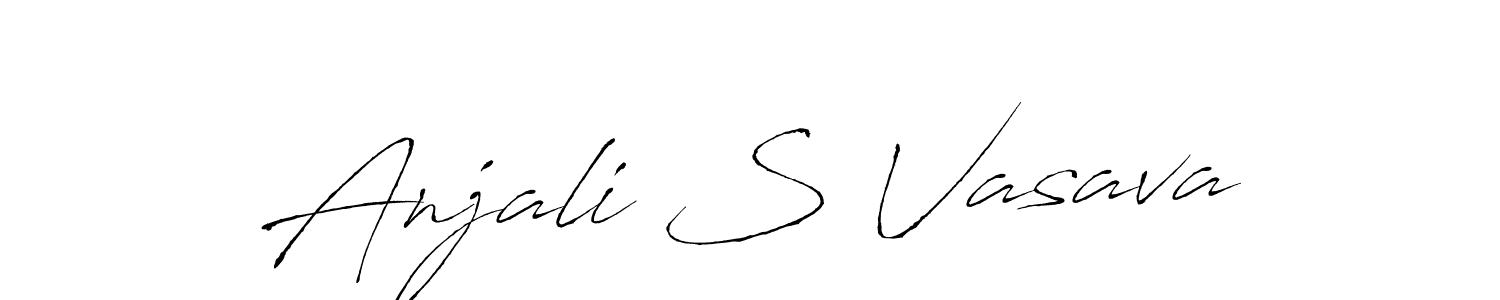 The best way (Antro_Vectra) to make a short signature is to pick only two or three words in your name. The name Anjali S Vasava include a total of six letters. For converting this name. Anjali S Vasava signature style 6 images and pictures png