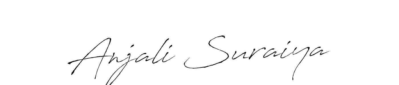 You should practise on your own different ways (Antro_Vectra) to write your name (Anjali Suraiya) in signature. don't let someone else do it for you. Anjali Suraiya signature style 6 images and pictures png
