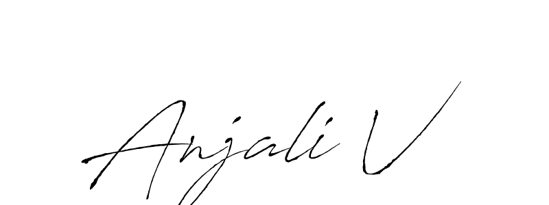 Use a signature maker to create a handwritten signature online. With this signature software, you can design (Antro_Vectra) your own signature for name Anjali V. Anjali V signature style 6 images and pictures png