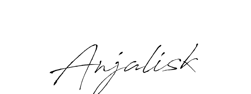 The best way (Antro_Vectra) to make a short signature is to pick only two or three words in your name. The name Anjalisk include a total of six letters. For converting this name. Anjalisk signature style 6 images and pictures png