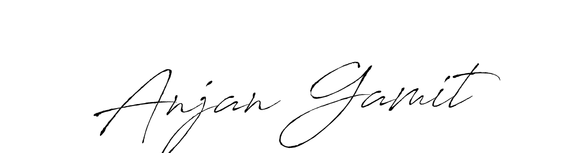 How to make Anjan Gamit name signature. Use Antro_Vectra style for creating short signs online. This is the latest handwritten sign. Anjan Gamit signature style 6 images and pictures png