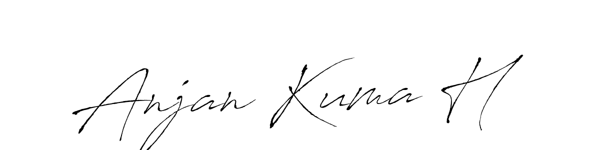 How to make Anjan Kuma H name signature. Use Antro_Vectra style for creating short signs online. This is the latest handwritten sign. Anjan Kuma H signature style 6 images and pictures png